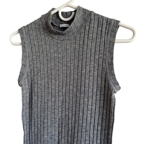 Michael Stars One Size Ribbed Mock Neck Sleeveless Top - Picture 2 of 6